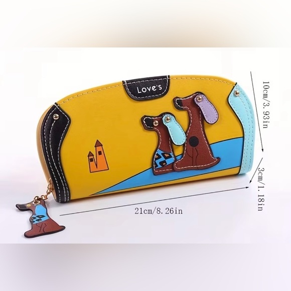 New Dachshund Love Brown and Blue Wallet - Picture 3 of 3